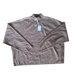 Vila Milano Wool Blend Sweater Tunic | Size Large NWT Button Side Detail